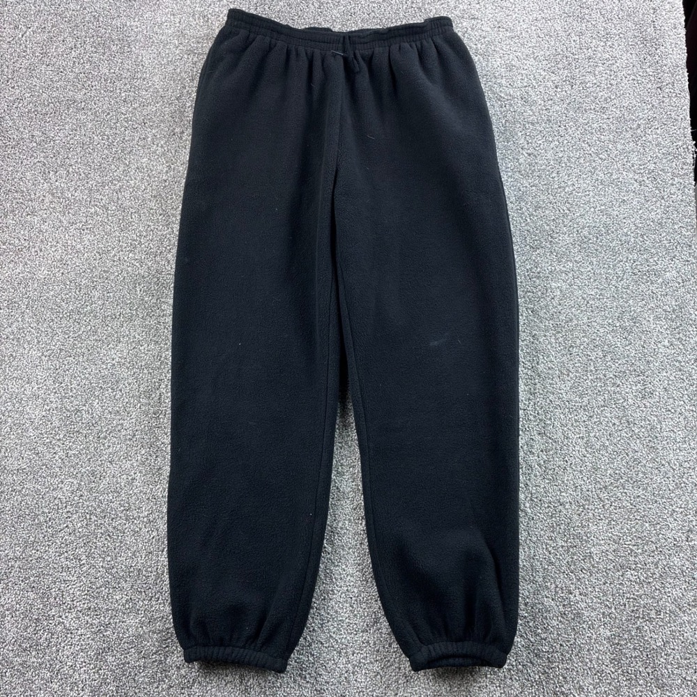 Vintage Eddie Bauer Polartec Fleece Sweatpants Mens L Black Polyester Jogger USA